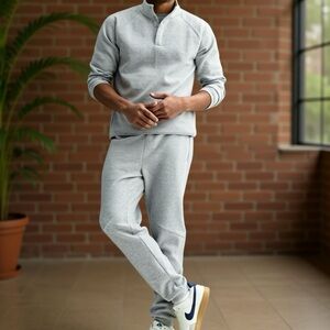 Men's Cream FLX Textured Fleece Joggers Size Large